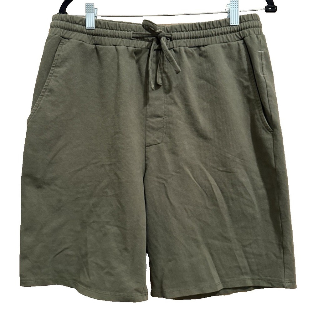 Rag & Bone Men's Drawstring Olive Green Sweat Shorts Size Medium Cotton Blend